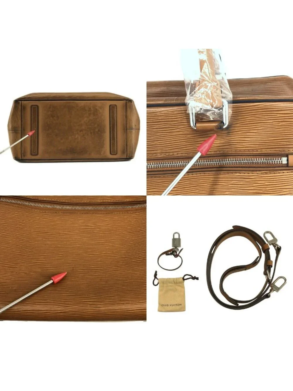 Louis Vuitton Epi Leather 2-Way Boston Bag Brown